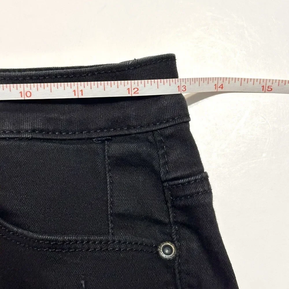Judy Blue Black Distressed Fray Ripped Denim Jeans Size 5 / 27 JB-8548